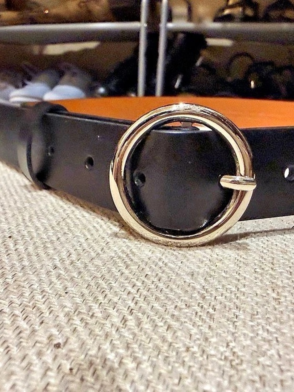 Halogen Leather Belt in Black Size Small Like New
